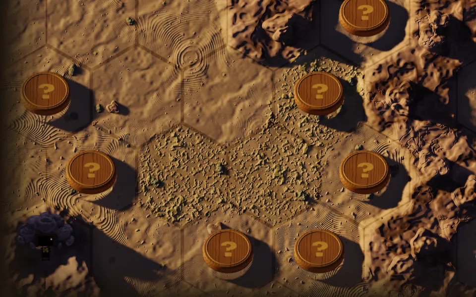 La Gazette annonce la fièvre de l'or : trois gerbes de pépites tombent du ciel et laissent trois jetons d'or, à la vue de tous, dans les collines.